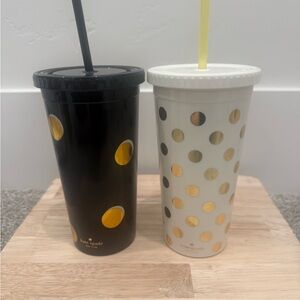 Kate Spade Black and White Polka Dot Tumblers